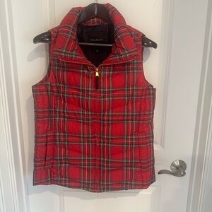 New with Tags!!!Talbots Red Plaid Genuine Down Puffer Vest